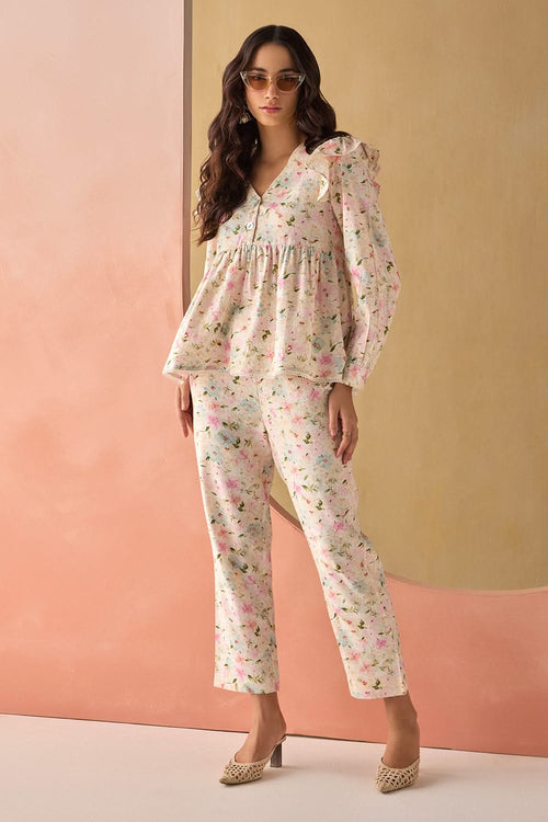 Floral Peplum Co-ord Set