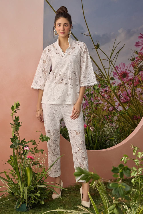 Snowwhite Flower Co-ord Set