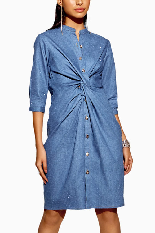 In a Cinch Denim Dress