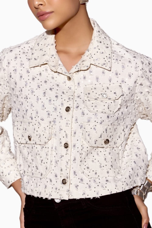 Perennial White Cargo Crop Jacket