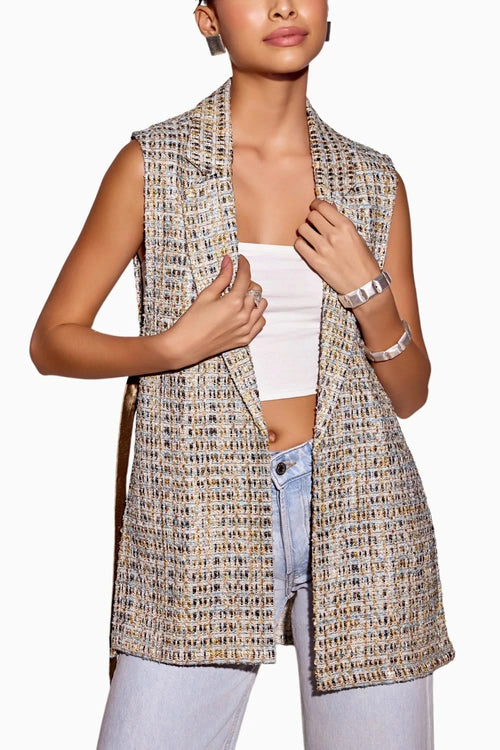 Silver Merino Waistcoat