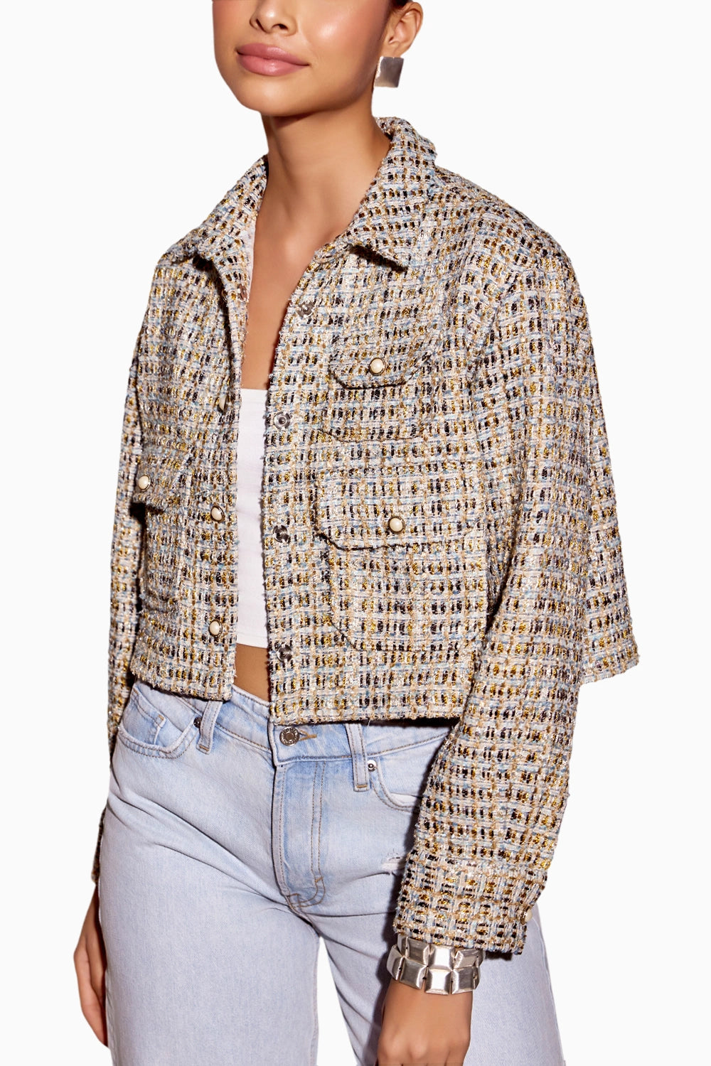 Silver Bomber Tweed Jacket