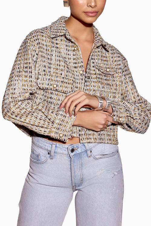 Silver Bomber Tweed Jacket