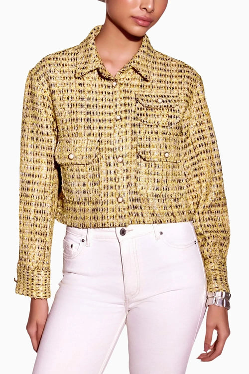 Gold Twilight  Bomber Tweed Jacket