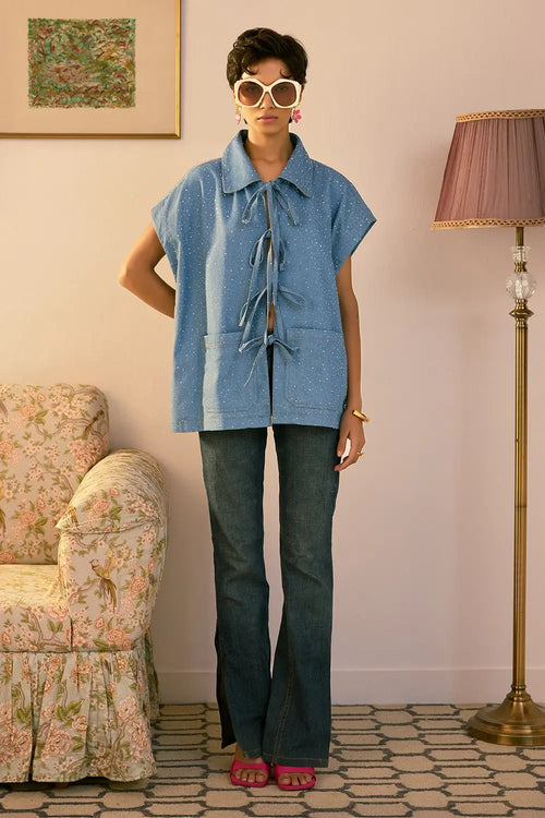 Lace-Front Utility Jacket