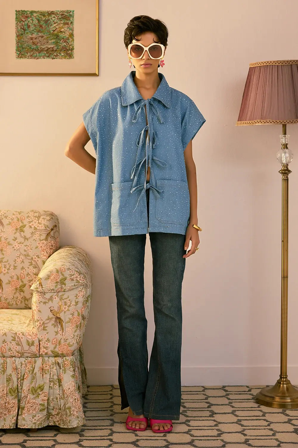 Lace-Front Utility Jacket