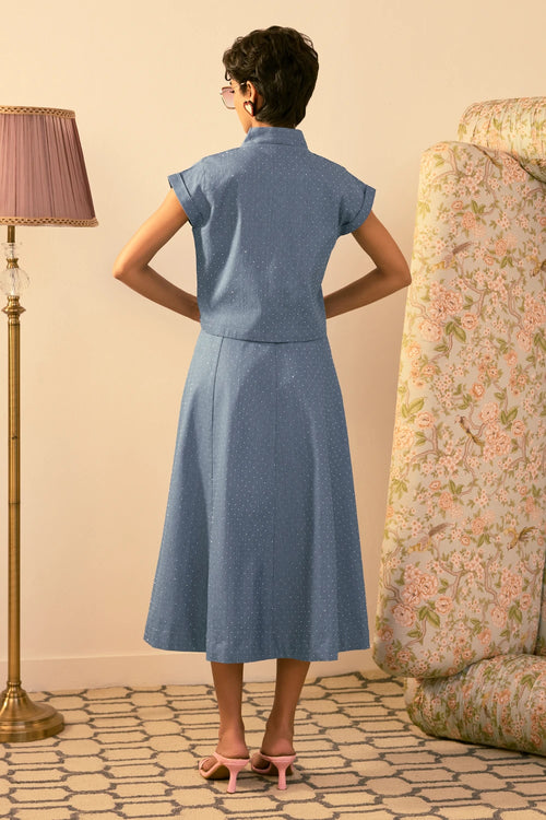 Sky Blue Swing Skirt Set