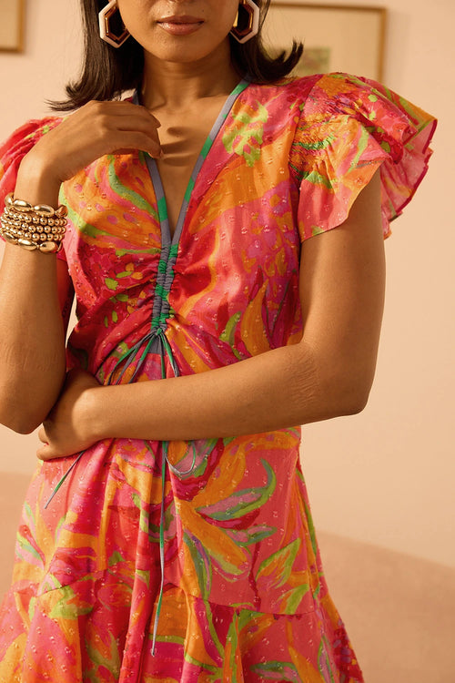 The Sunset Flowy Mini Dres