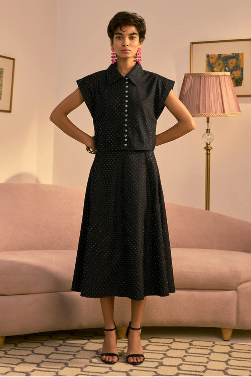 The Retro Dot And Flare Skirt Set