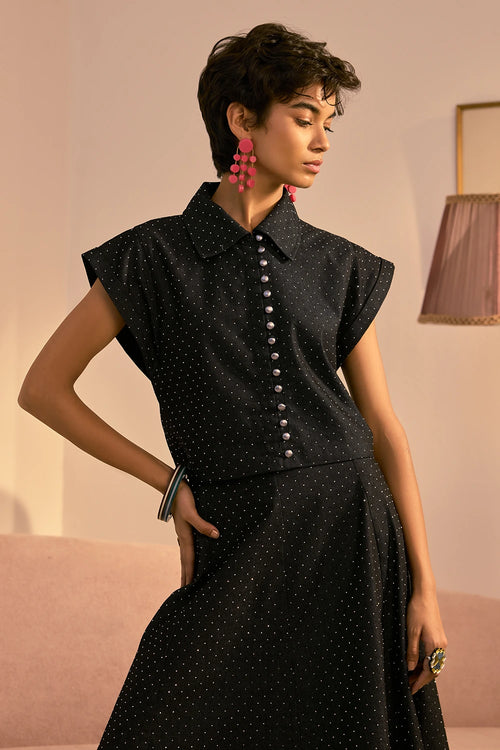 The Retro Dot And Flare Skirt Set