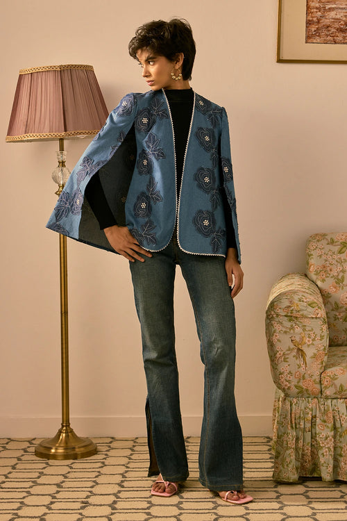 The Azure Floral Cape