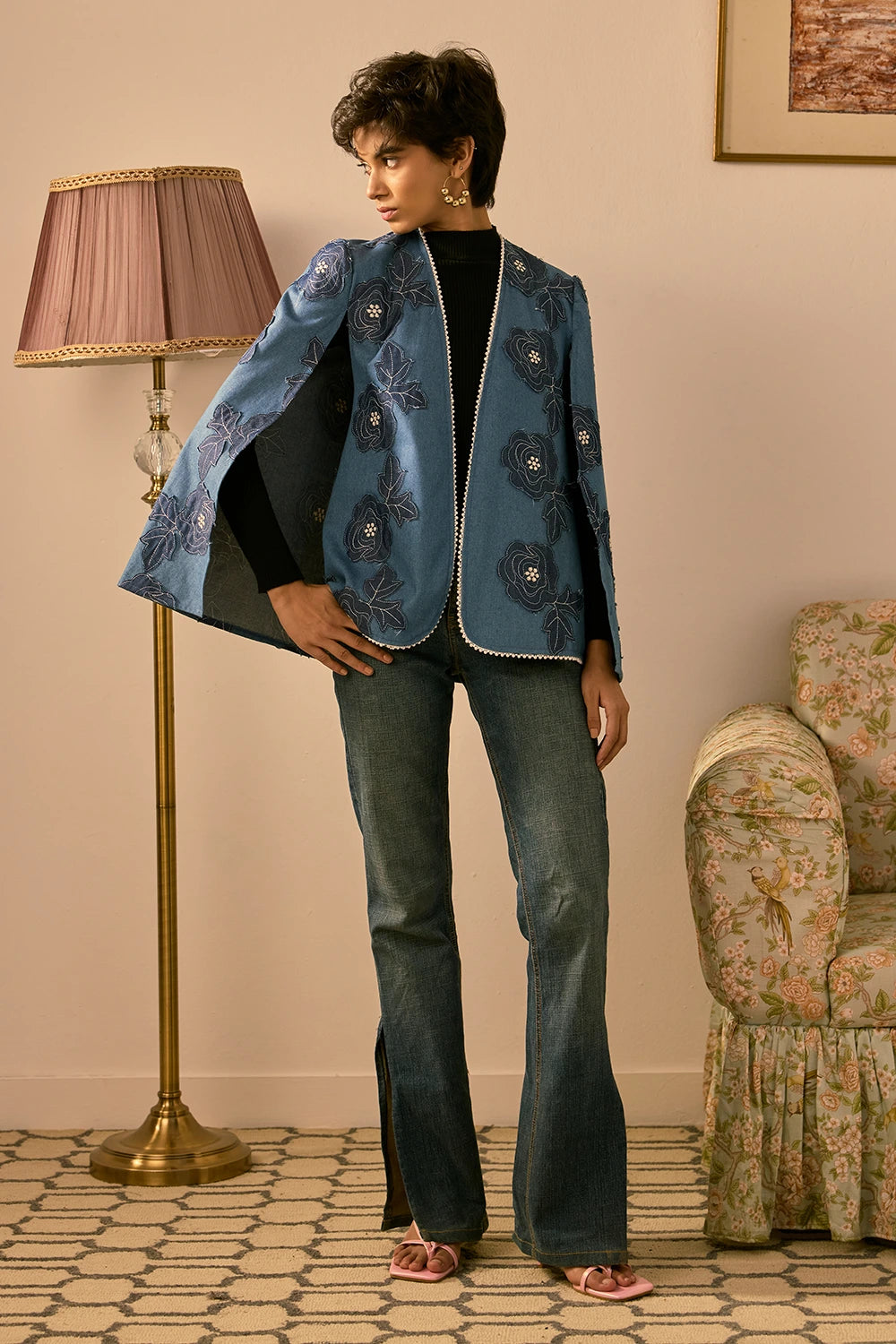 The Azure Floral Cape