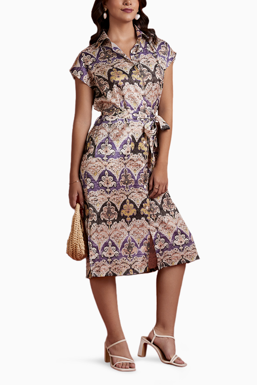 Noir Blooms Collar Dress