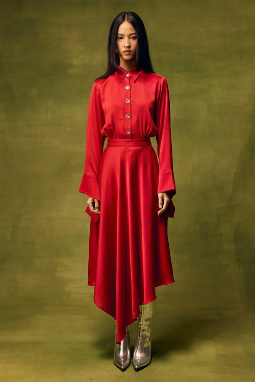 Roselle Glow Asymmetrical Dress