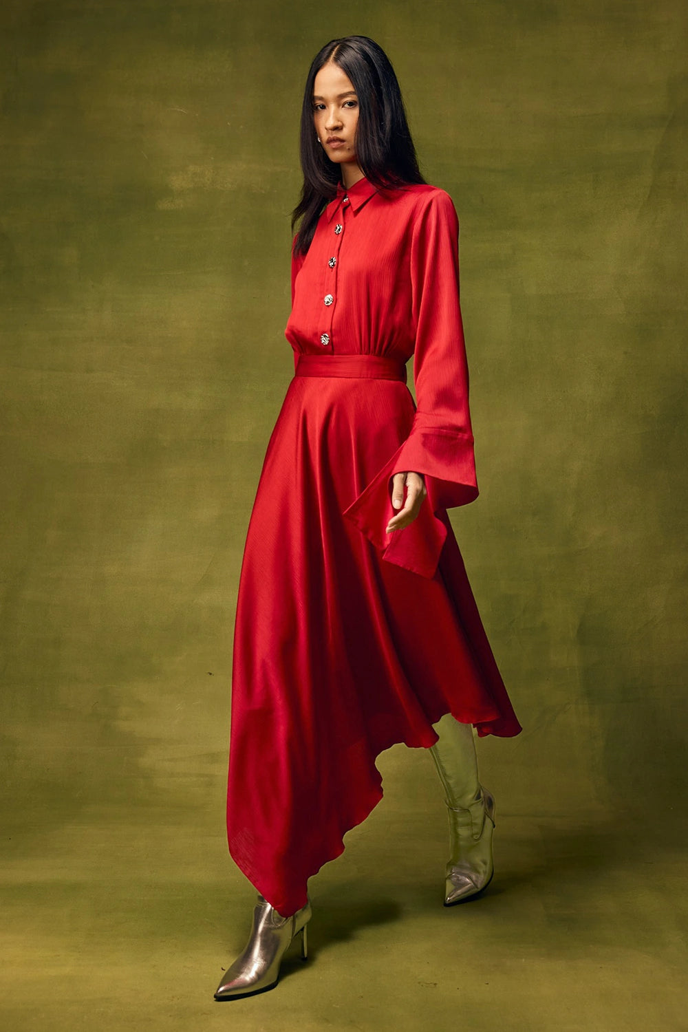 Roselle Glow Asymmetrical Dress