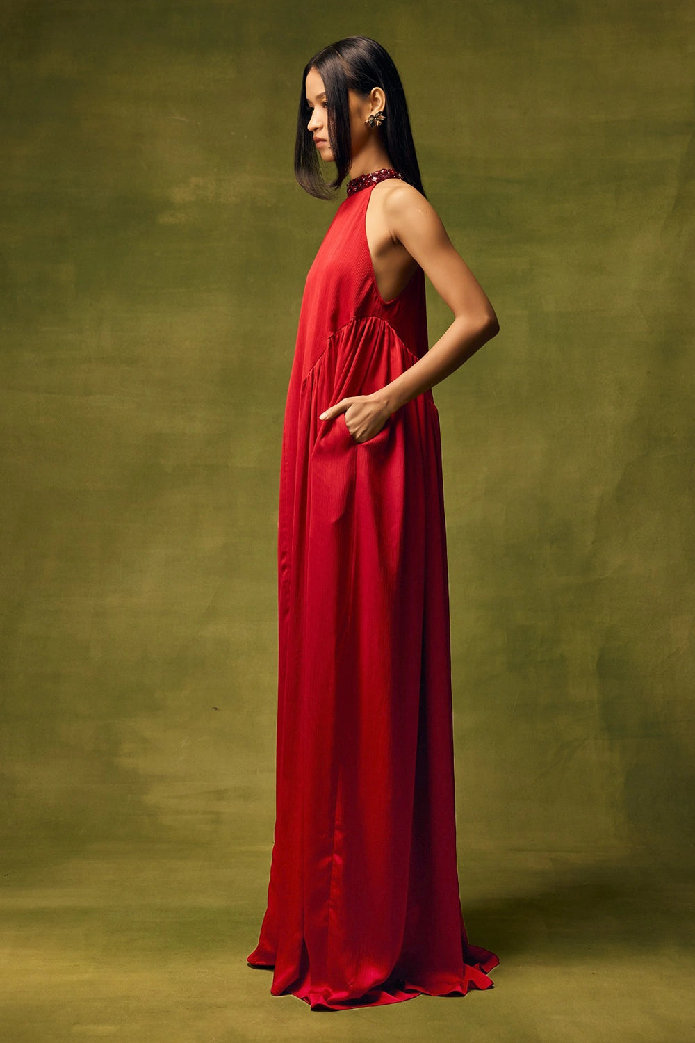 Roselle Glow Halter Dress