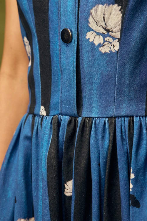 Saphire Bloom Vested Maxi Dress