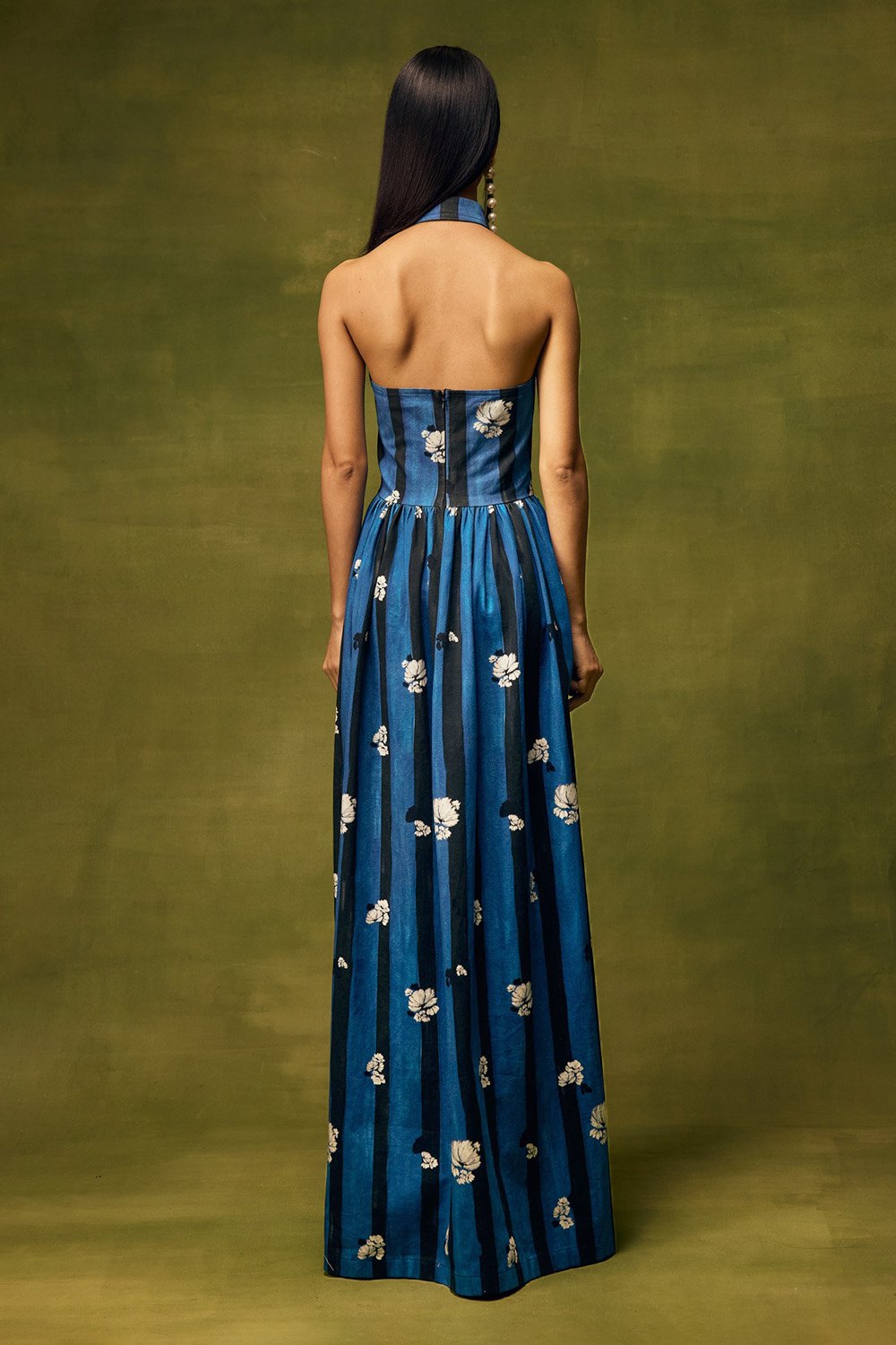 Saphire Bloom Vested Maxi Dress