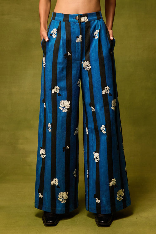 Saphire Bloom Straight Trousers