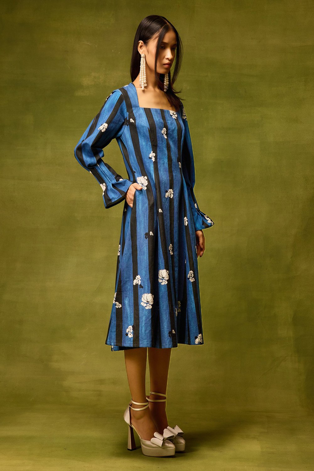 Saphire Bloom Flora Midi Dress