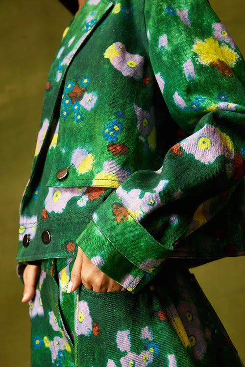Emerald Bloom Copped Jacket