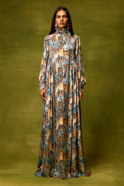 Vienna Cityscape Maxi Dress