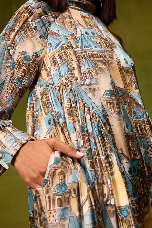 Vienna Cityscape Maxi Dress