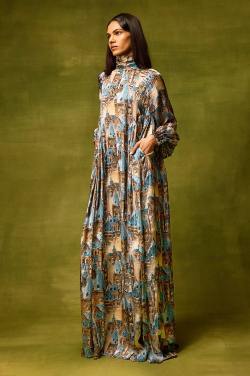 Vienna Cityscape Maxi Dress