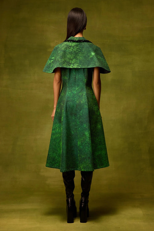 Emerald Muse Cape Dress