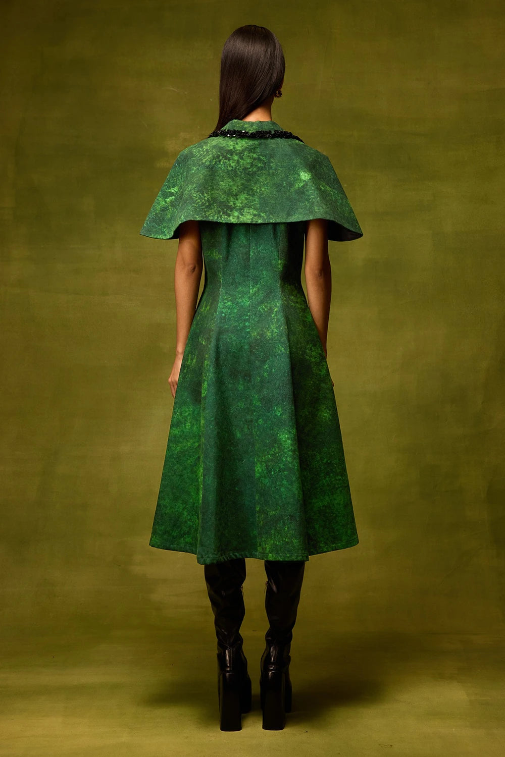 Emerald Muse Cape Dress