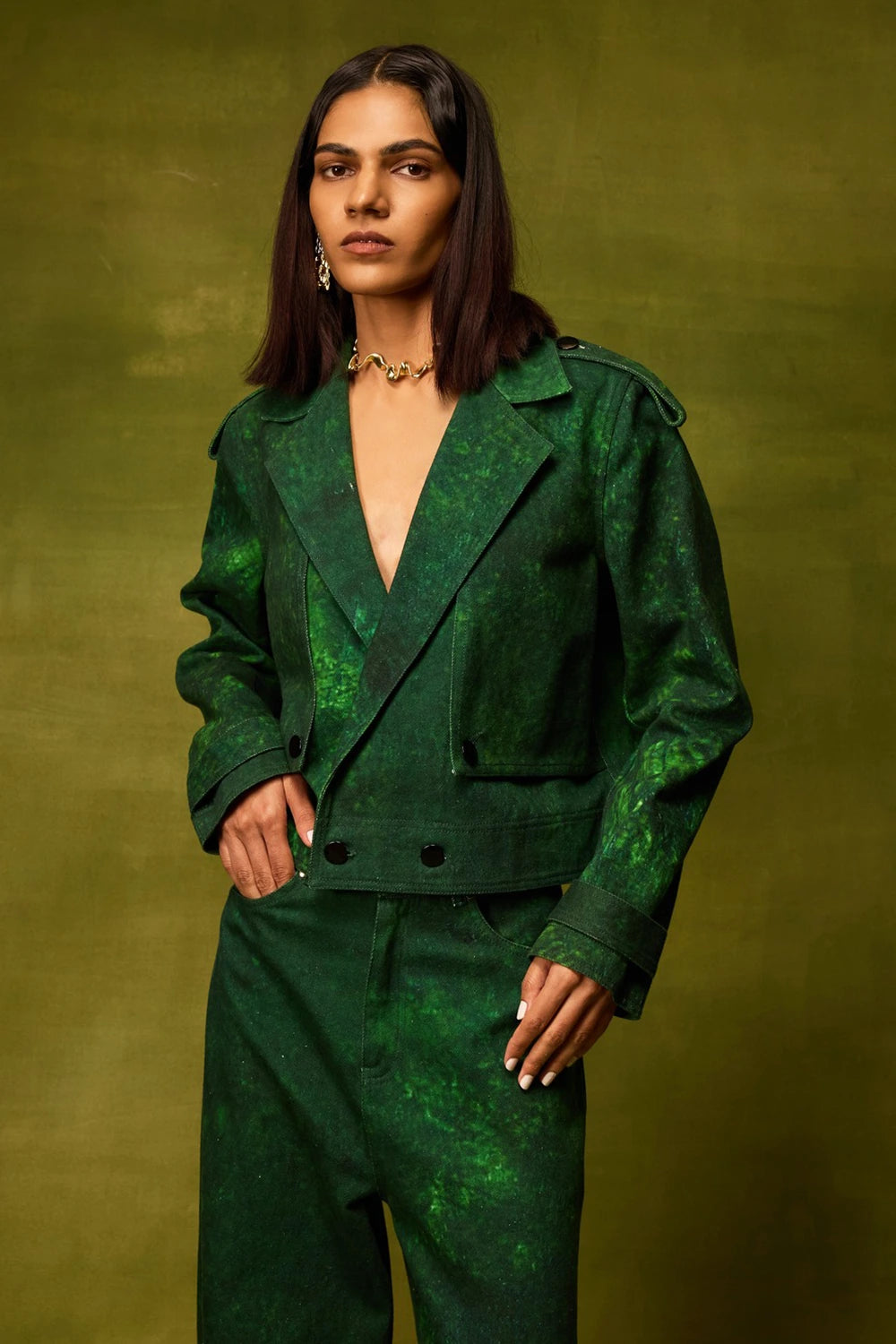 Emerald Muse Copped Jacket