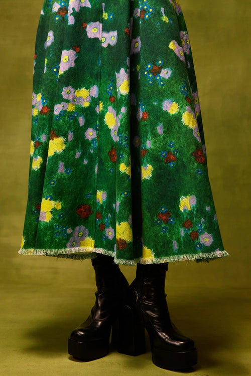Emerald Bloom Midi Dress