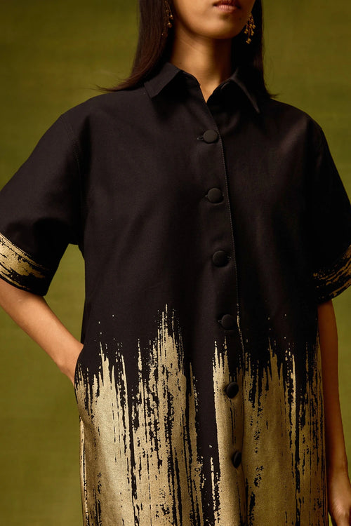 Twilight Gold Shirt Dress