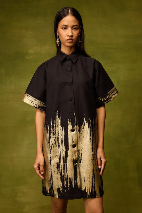 Twilight Gold Shirt Dress