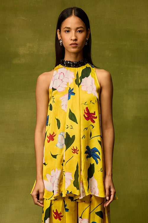 Citrus Bloom Halter Top