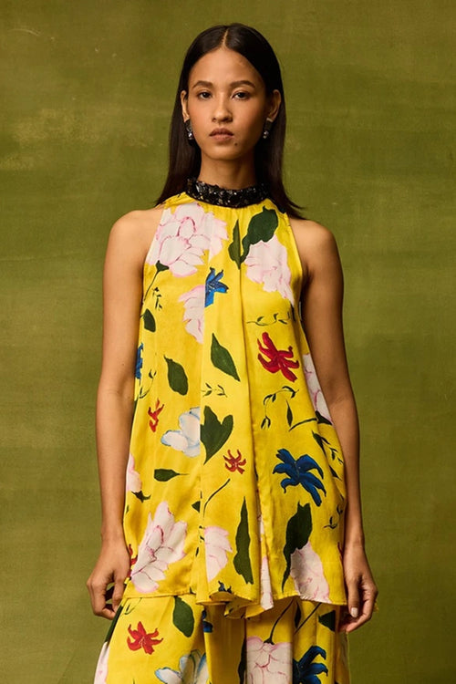 Citrus Bloom Halter Top