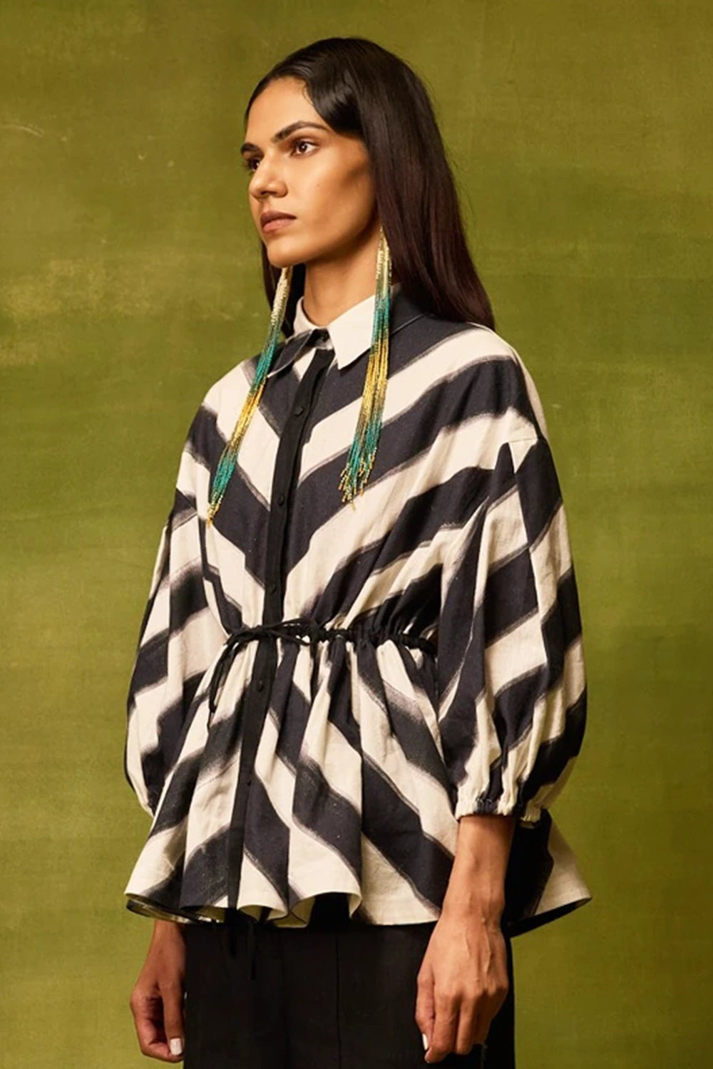 Vienna Stripe Peplum Top