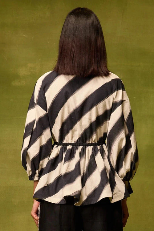 Vienna Stripe Peplum Top