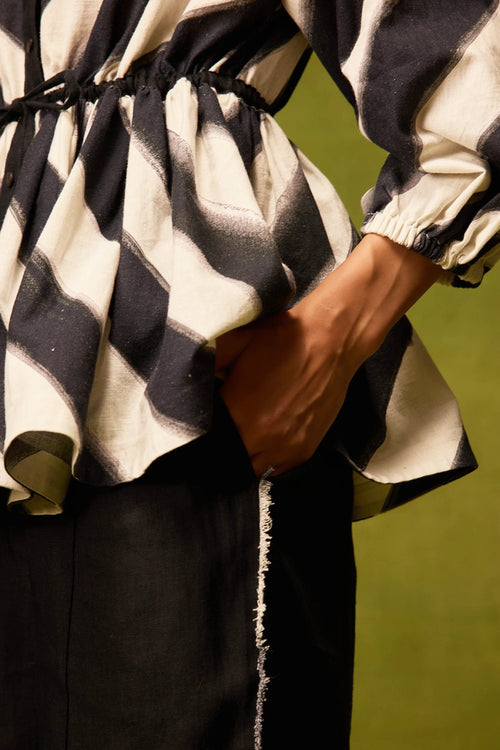 Vienna Stripe Peplum Top