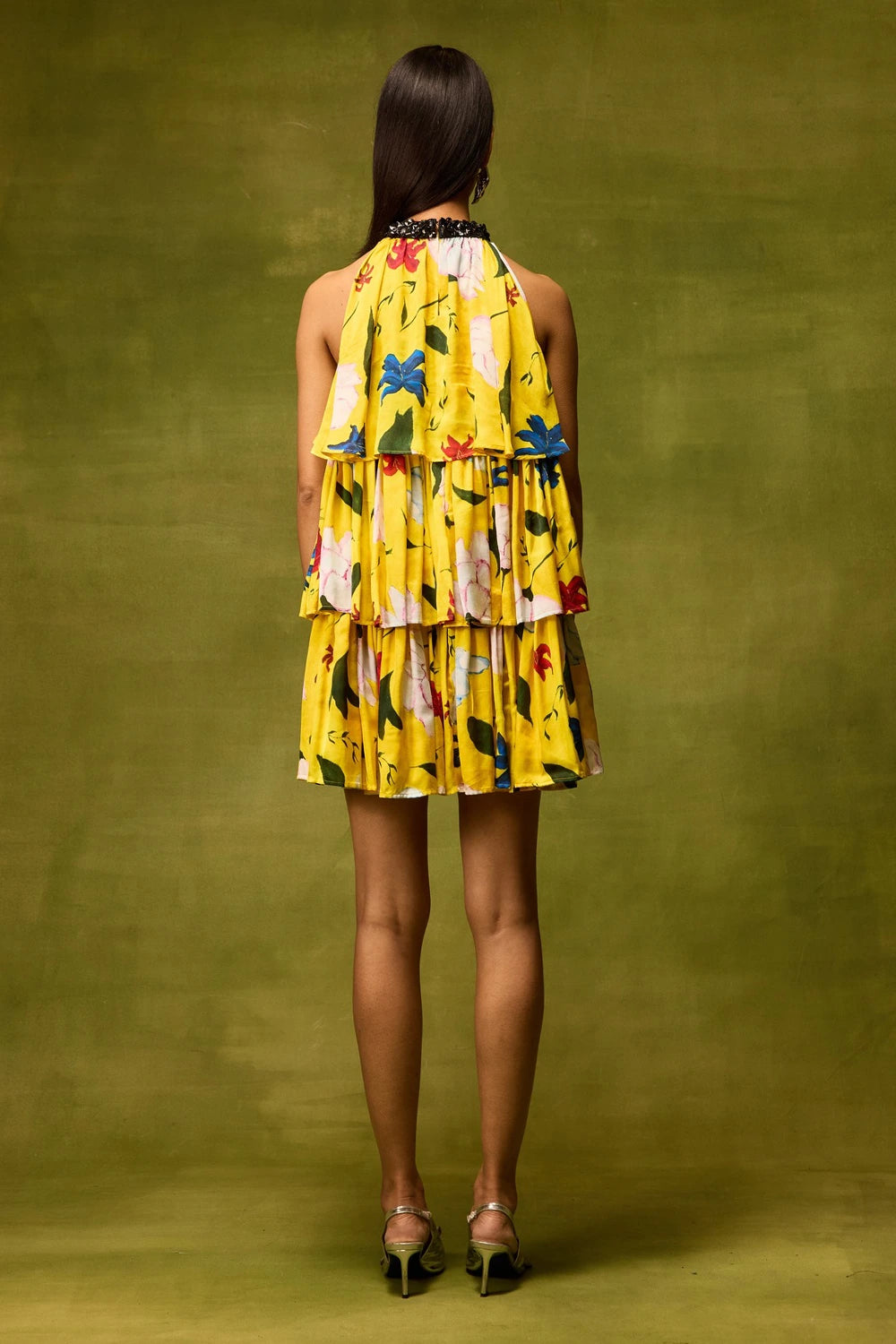 Citrus Bloom Ruffle Dress