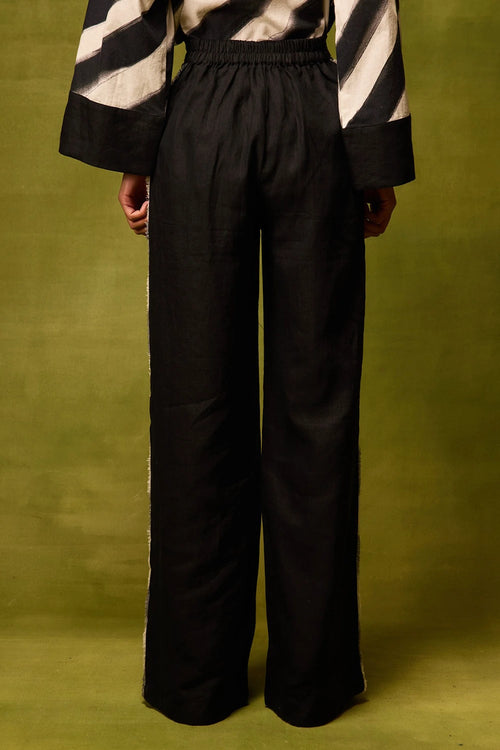Vienna Black Straight Trousers