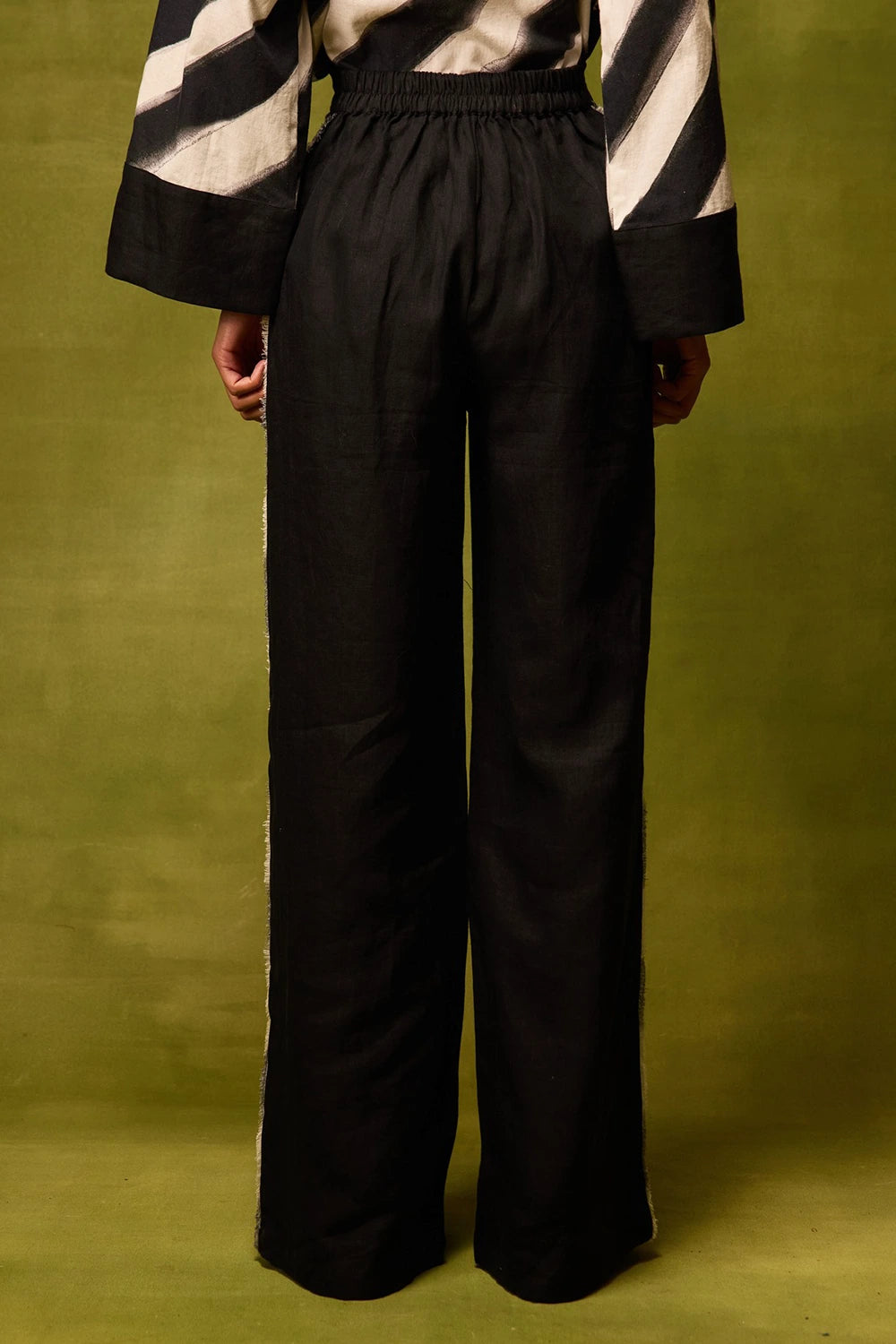 Vienna Black Straight Trousers