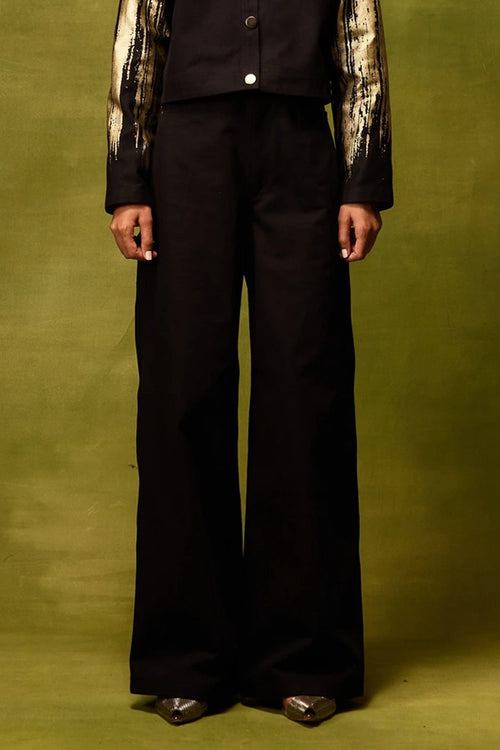 Twilight Black Straight Trousers