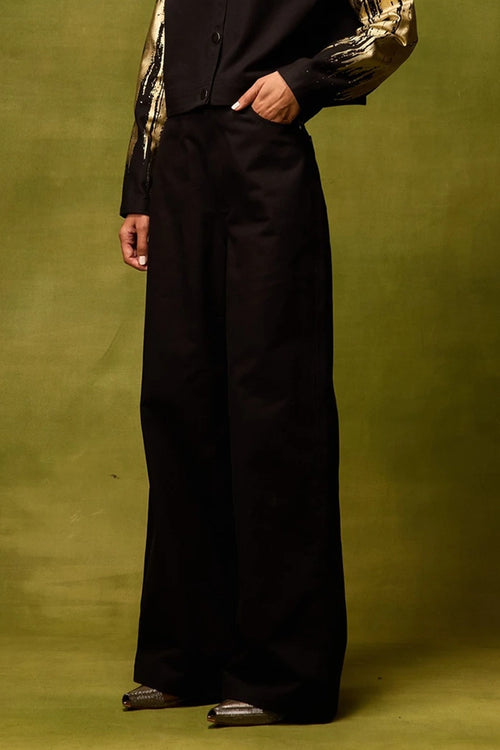 Twilight Black Straight Trousers