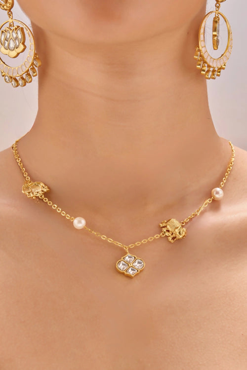 Polki Haathi Necklace