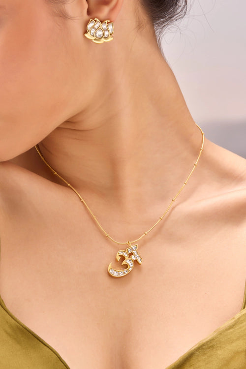 Polki Initial A Necklace