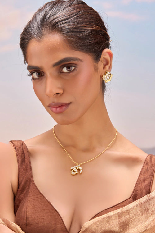 Polki Initial K Necklace