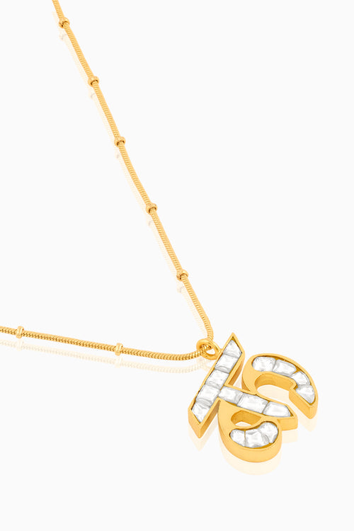 Polki Initial K Necklace