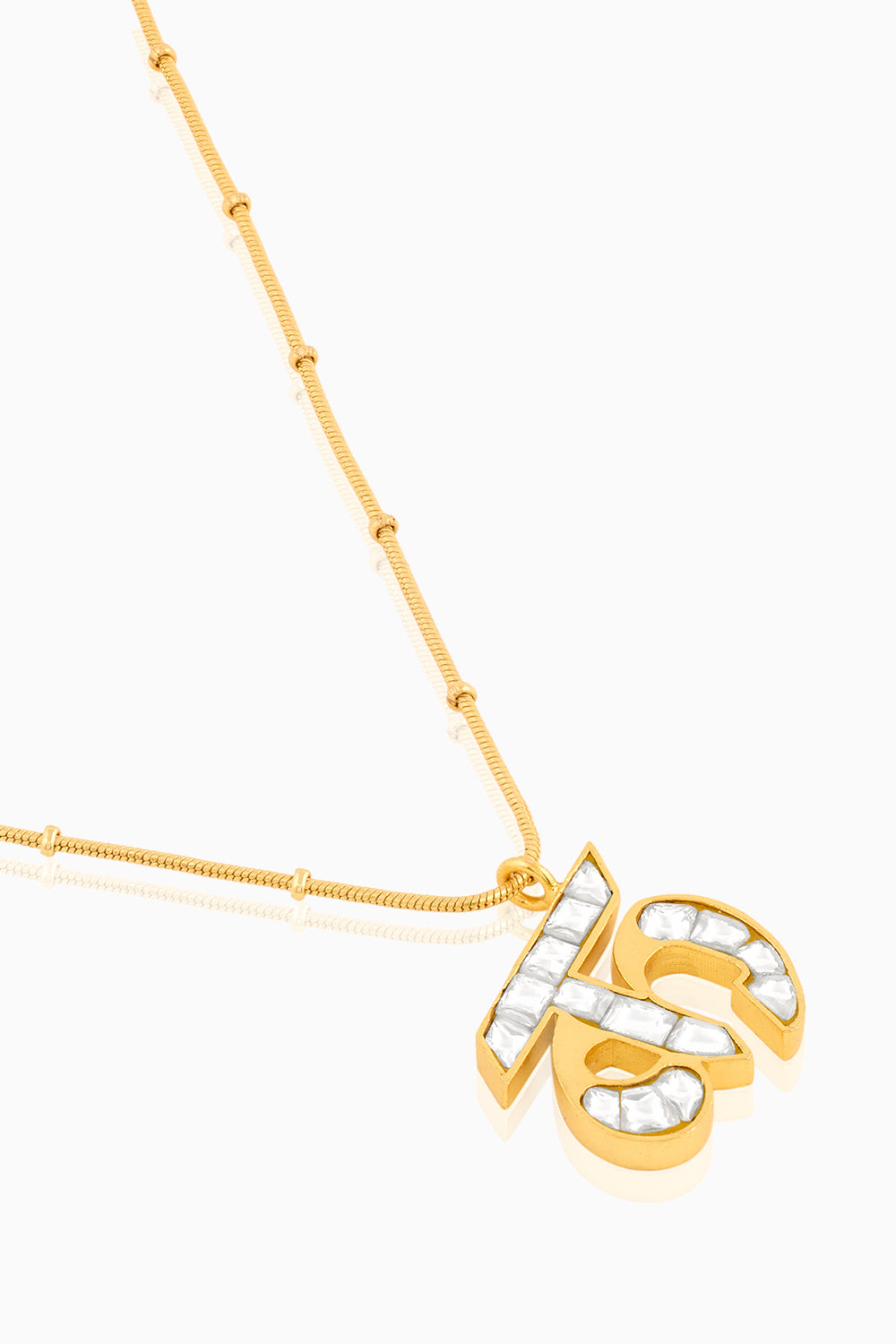 Polki Initial K Necklace