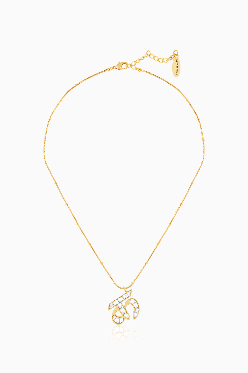 Polki Initial K Necklace